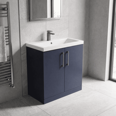 [BALARN2905AH716] Bramshall Floor Standing 2 Door Vanity Basin Unit with Mid-Edge Basin, 800mm, Choice of Colour and Handle Finish - Lifestyle 2