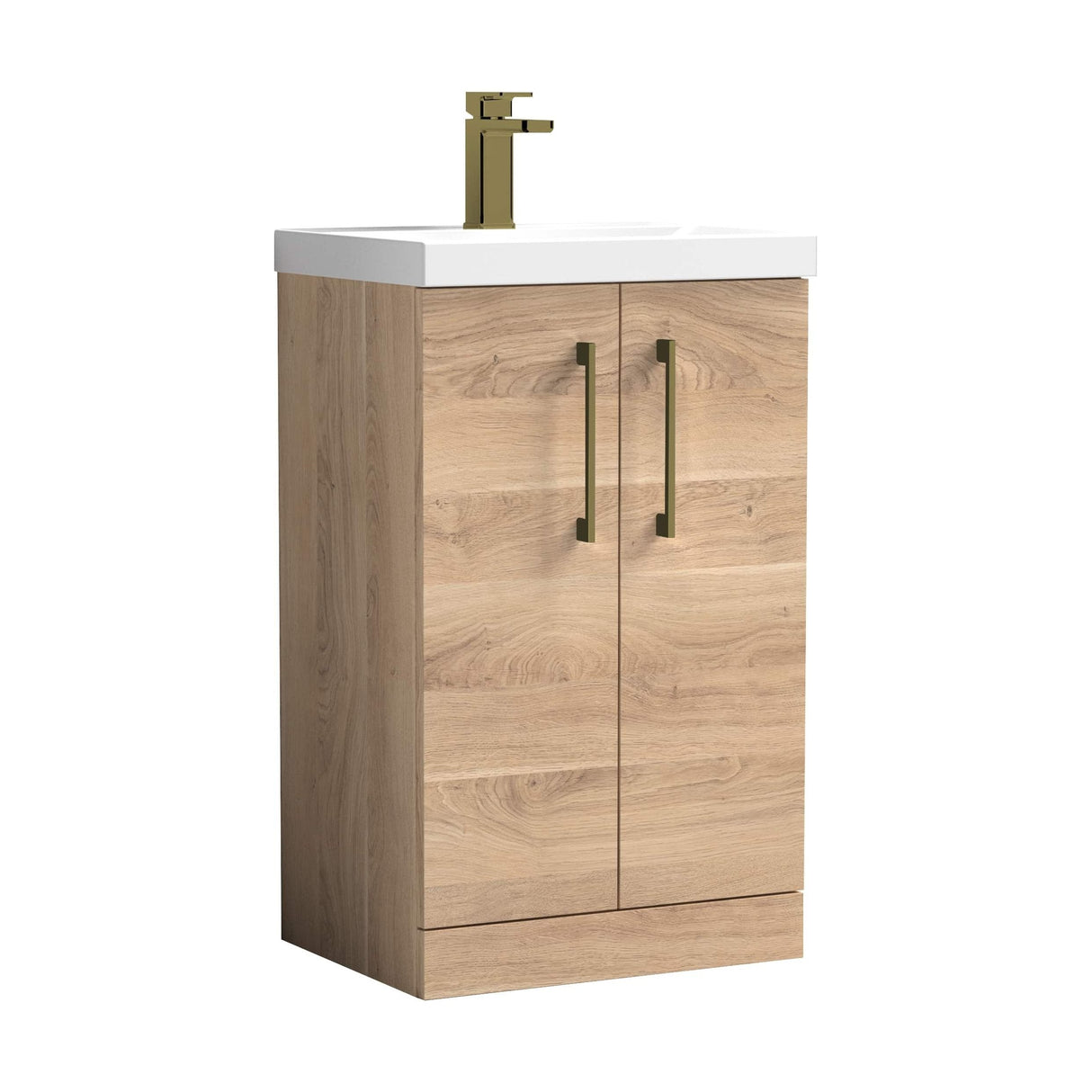 [BALARN3001AH017] Bramshall Floor Standing 2-Door Vanity & Mid-Edge Basin – Choice of Colour and Handle Finish - Cutout