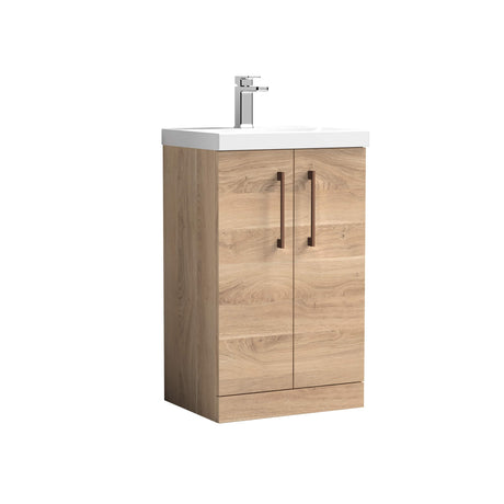 Bramshall Floor Standing 2-Door Vanity & Mid-Edge Basin – Choice of Colour and Handle Finish
