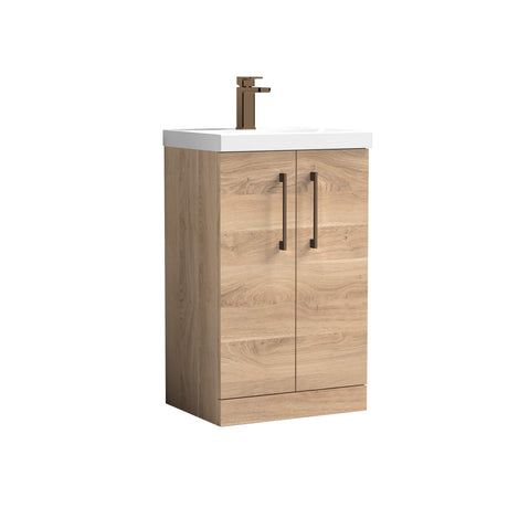 Bramshall Floor Standing 2-Door Vanity & Mid-Edge Basin – Choice of Colour and Handle Finish