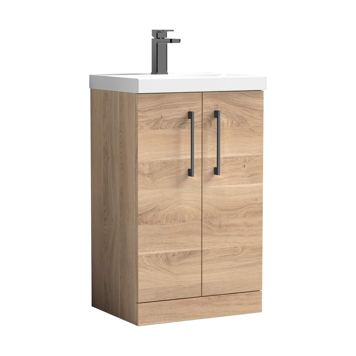 [BALARN3001AH716] Bramshall Floor Standing 2-Door Vanity & Mid-Edge Basin – Choice of Colour and Handle Finish - Cutout