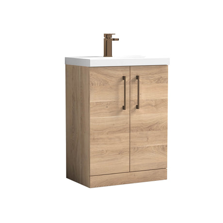 Bramshall Floor Standing 2-Door Vanity & Mid-Edge Basin – Choice of Colour and Handle Finish