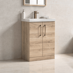 [BALARN3003AH1516] Bramshall Floor Standing 2 Door Vanity Basin Unit with Mid-Edge Basin, 600mm, Choice of Colour and Handle Finish - Lifestyle 2