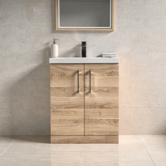 [BALARN3003AH716] Bramshall Floor Standing 2 Door Vanity Basin Unit with Mid-Edge Basin, 600mm, Choice of Colour and Handle Finish - Lifestyle 1