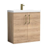 [BALARN3005AH017] Bramshall Floor Standing 2-Door Vanity & Mid-Edge Basin – Choice of Colour and Handle Finish - Cutout