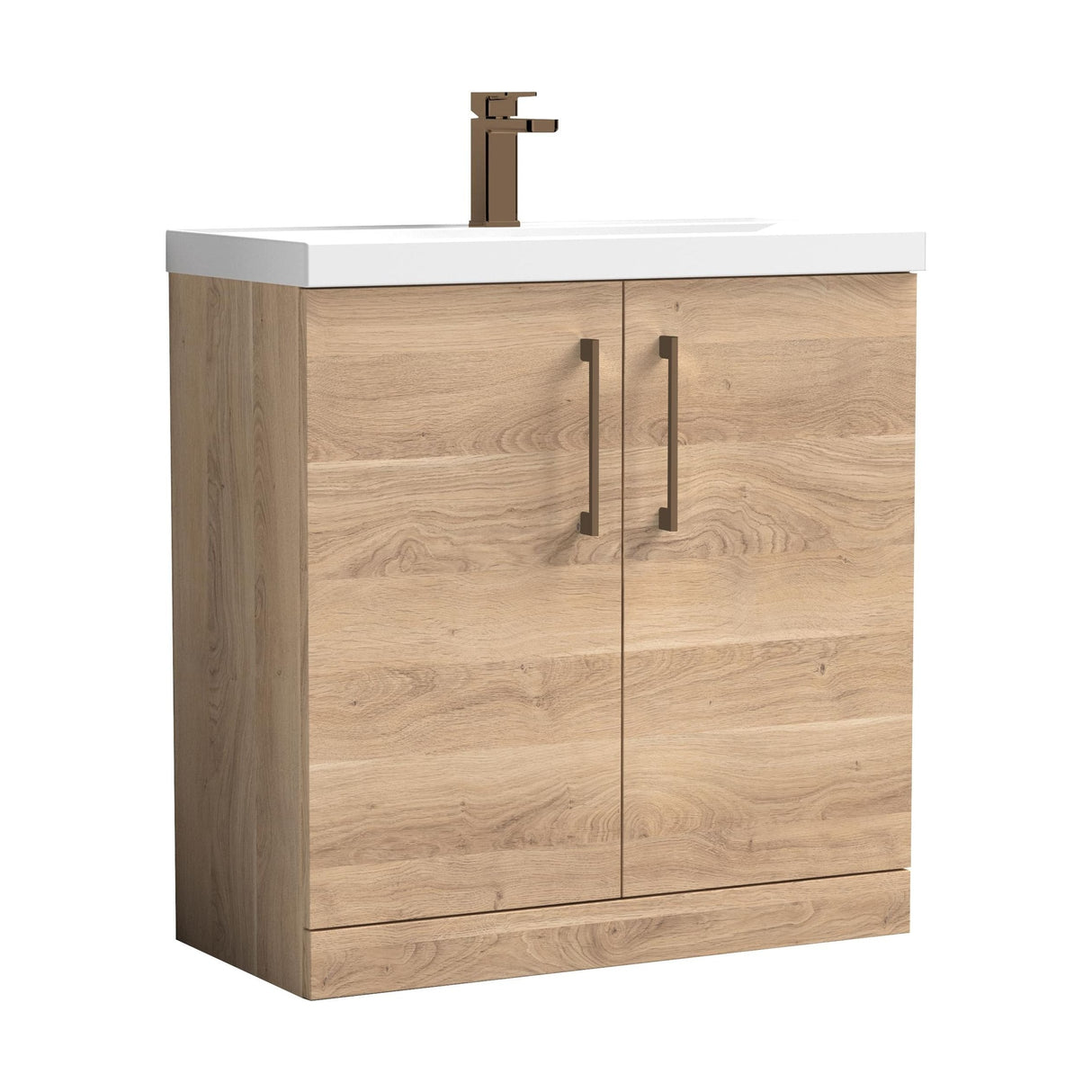[BALARN3005AH1516] Bramshall Floor Standing 2-Door Vanity & Mid-Edge Basin – Choice of Colour and Handle Finish - Cutout