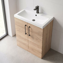 [BALARN3005AH716] Bramshall Floor Standing 2 Door Vanity Basin Unit with Mid-Edge Basin, 800mm, Choice of Colour and Handle Finish - Lifestyle 2