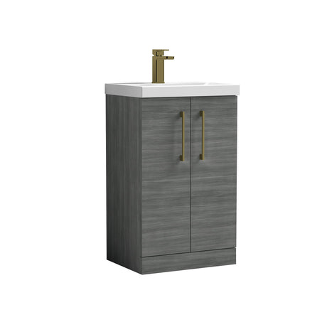 Bramshall Floor Standing 2-Door Vanity & Mid-Edge Basin – Choice of Colour and Handle Finish