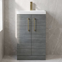 [BALARN501AH017] Bramshall Floor Standing 2 Door Vanity Basin Unit with Mid-Edge Basin, 500mm, Choice of Colour and Handle Finish - Lifestyle 1