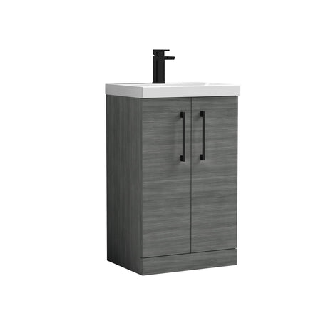 Bramshall Floor Standing 2-Door Vanity & Mid-Edge Basin – Choice of Colour and Handle Finish