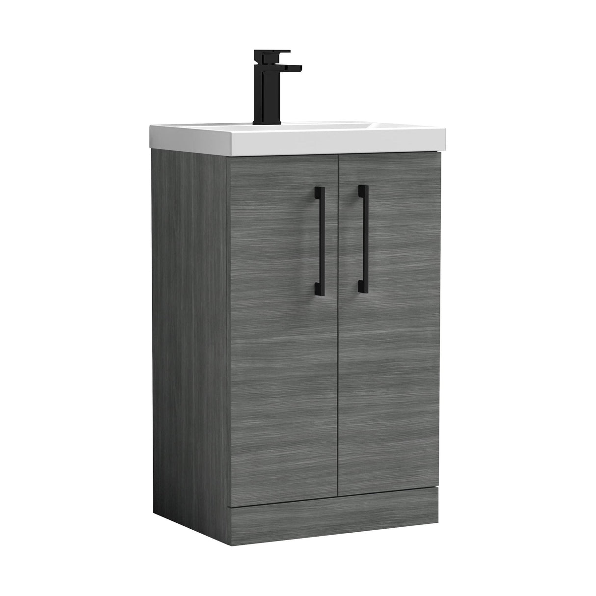 [BALARN501AH018] Bramshall Floor Standing 2-Door Vanity & Mid-Edge Basin – Choice of Colour and Handle Finish - Cutout