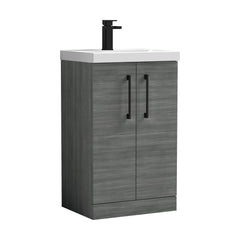 [BALARN501AH018] Bramshall Floor Standing 2-Door Vanity & Mid-Edge Basin – Choice of Colour and Handle Finish - Cutout