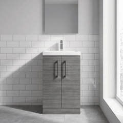 [BALARN501AH019] Bramshall Floor Standing 2 Door Vanity Basin Unit with Mid-Edge Basin, 500mm, Choice of Colour and Handle Finish - Lifestyle 1