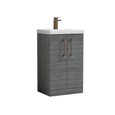 Bramshall Floor Standing 2-Door Vanity & Mid-Edge Basin – Choice of Colour and Handle Finish