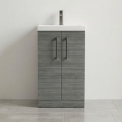 [BALARN501AH716] Bramshall Floor Standing 2 Door Vanity Basin Unit with Mid-Edge Basin, 500mm, Choice of Colour and Handle Finish - Studio Shot