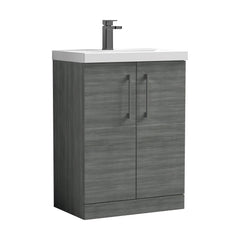[BALARN503AH716] Bramshall Floor Standing 2 Door Vanity Basin Unit with Mid-Edge Basin, 600mm, Choice of Colour and Handle Finish - Cutout