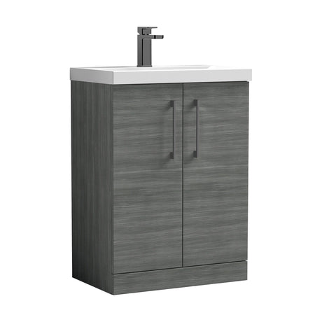 [BALARN503AH716] Bramshall Floor Standing 2 Door Vanity Basin Unit with Mid-Edge Basin, 600mm, Choice of Colour and Handle Finish - Cutout