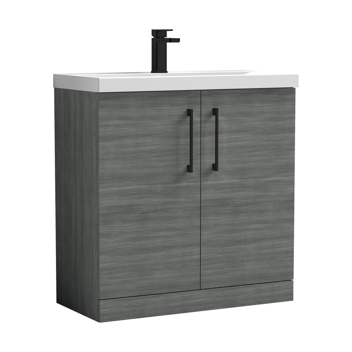 [BALARN505AH018] Bramshall Floor Standing 2 Door Vanity Basin Unit with Mid-Edge Basin, 800mm, Choice of Colour and Handle Finish - Cutout