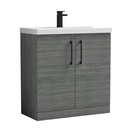 [BALARN505AH018] Bramshall Floor Standing 2 Door Vanity Basin Unit with Mid-Edge Basin, 800mm, Choice of Colour and Handle Finish - Cutout