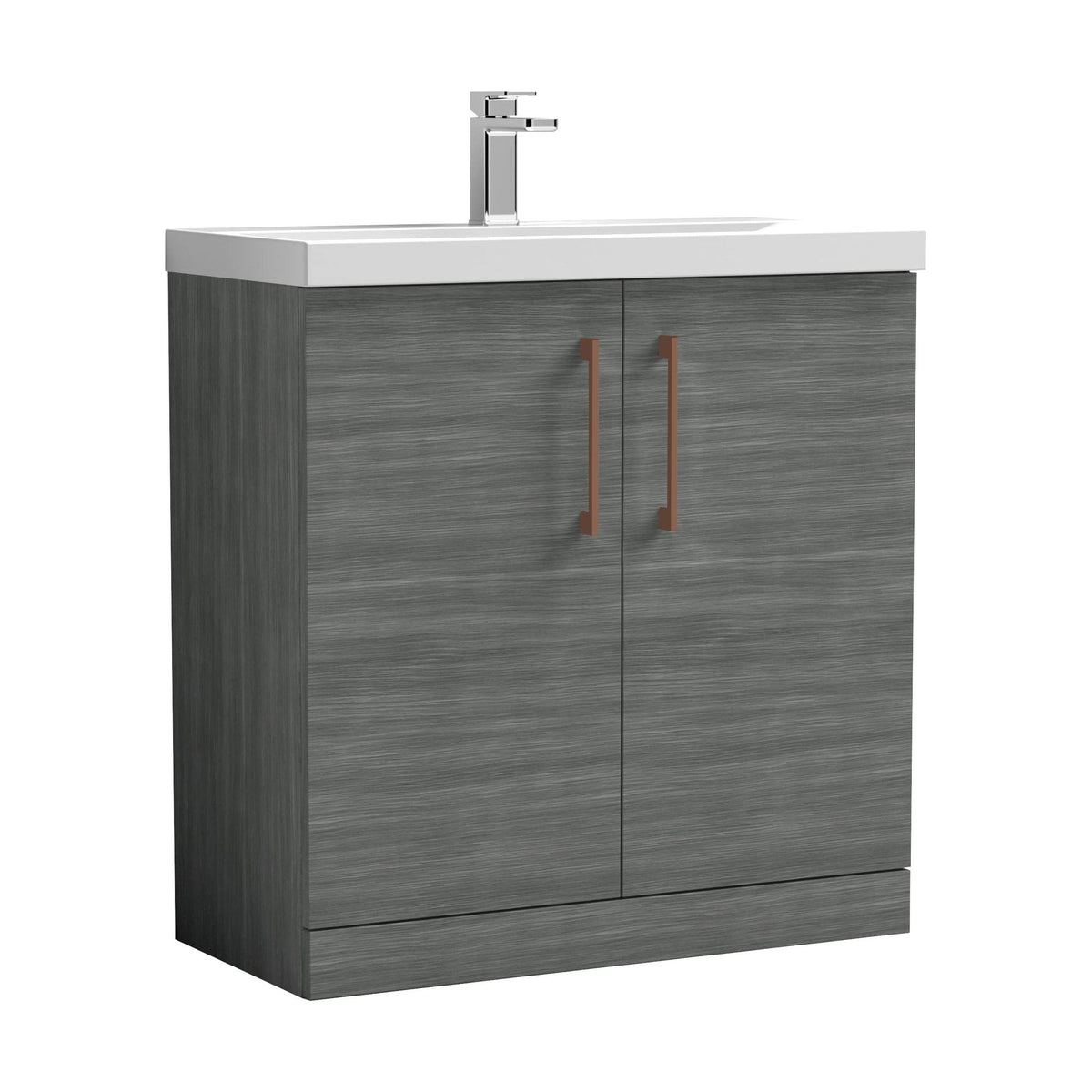 [BALARN505AH019] Bramshall Floor Standing 2 Door Vanity Basin Unit with Mid-Edge Basin, 800mm, Choice of Colour and Handle Finish - Cutout