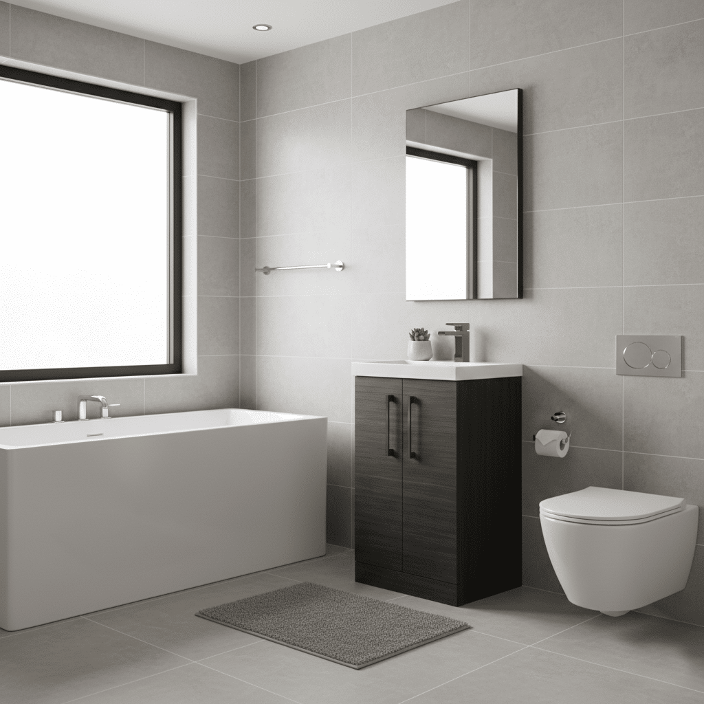 [BALARN601AH017] Bramshall Floor Standing 2 Door Vanity Basin Unit with Mid-Edge Basin, 500mm, Choice of Colour and Handle Finish - Lifestyle 2