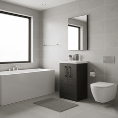 [BALARN601AH017] Bramshall Floor Standing 2 Door Vanity Basin Unit with Mid-Edge Basin, 500mm, Choice of Colour and Handle Finish - Lifestyle 2