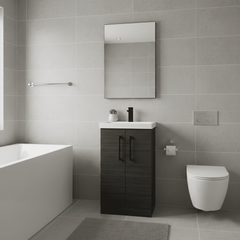 [BALARN601AH018] Bramshall Floor Standing 2 Door Vanity Basin Unit with Mid-Edge Basin, 500mm, Choice of Colour and Handle Finish - Lifestyle 1