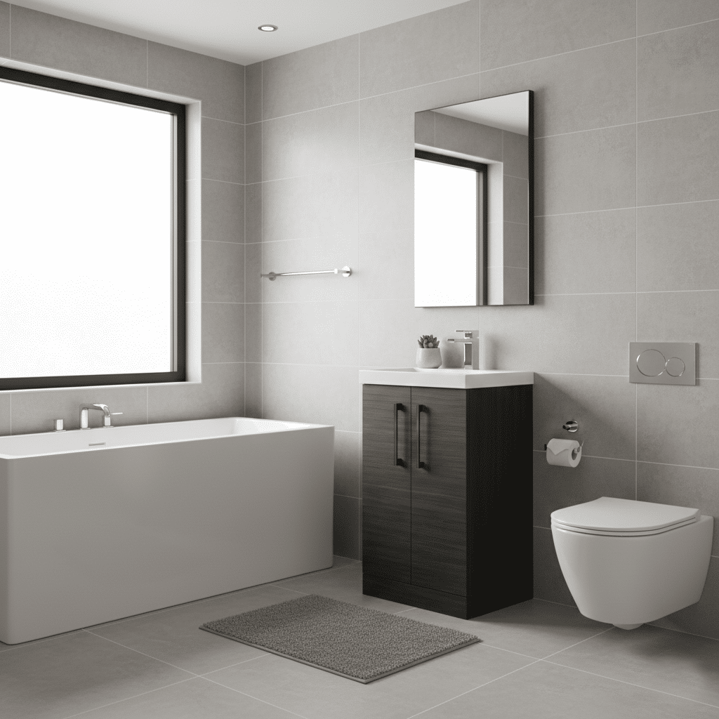 [BALARN601AH019] Bramshall Floor Standing 2 Door Vanity Basin Unit with Mid-Edge Basin, 500mm, Choice of Colour and Handle Finish - Lifestyle 2