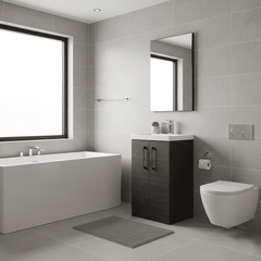 [BALARN601AH019] Bramshall Floor Standing 2 Door Vanity Basin Unit with Mid-Edge Basin, 500mm, Choice of Colour and Handle Finish - Lifestyle 2