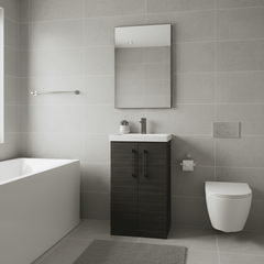 [BALARN601AH716] Bramshall Floor Standing 2 Door Vanity Basin Unit with Mid-Edge Basin, 500mm, Choice of Colour and Handle Finish - Lifestyle 1