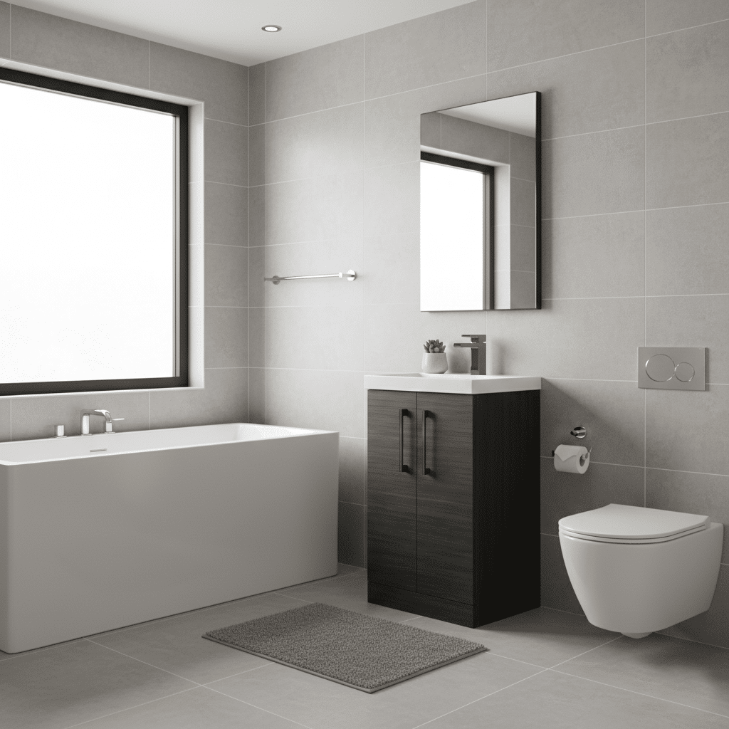 [BALARN601AH716] Bramshall Floor Standing 2 Door Vanity Basin Unit with Mid-Edge Basin, 500mm, Choice of Colour and Handle Finish - Lifestyle 2