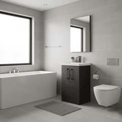 [BALARN601AH716] Bramshall Floor Standing 2 Door Vanity Basin Unit with Mid-Edge Basin, 500mm, Choice of Colour and Handle Finish - Lifestyle 2