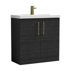 [BALARN605AH017] Bramshall Floor Standing 2-Door Vanity & Mid-Edge Basin – Choice of Colour and Handle Finish - Cutout
