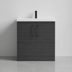 [BALARN605AH018] Bramshall Floor Standing 2 Door Vanity Basin Unit with Mid-Edge Basin, 800mm, Choice of Colour and Handle Finish - Studio Shot