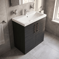 [BALARN605AH019] Bramshall Floor Standing 2 Door Vanity Basin Unit with Mid-Edge Basin, 800mm, Choice of Colour and Handle Finish - Lifestyle 2