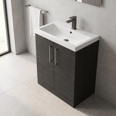[BALARN605AH716] Bramshall Floor Standing 2 Door Vanity Basin Unit with Mid-Edge Basin, 800mm, Choice of Colour and Handle Finish - Lifestyle 2