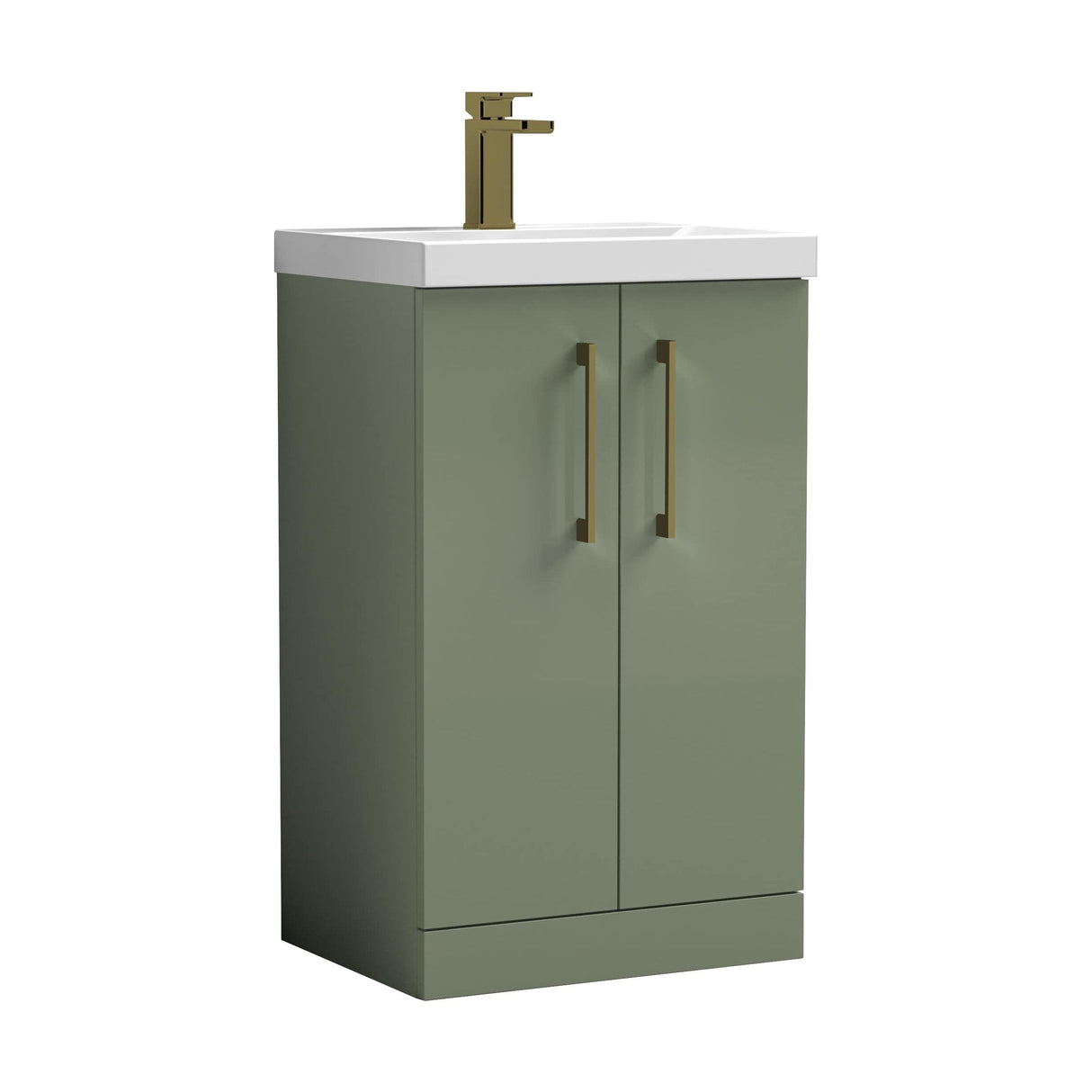 [BALARN801AH017] Bramshall Floor Standing 2-Door Vanity & Mid-Edge Basin – Choice of Colour and Handle Finish - Cutout