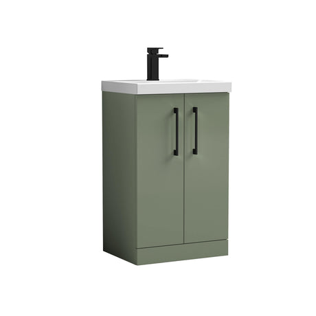 Bramshall Floor Standing 2-Door Vanity & Mid-Edge Basin – Choice of Colour and Handle Finish