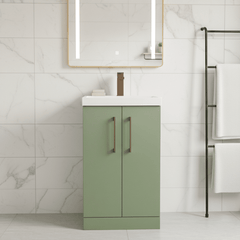 [BALARN801AH1516] Bramshall Floor Standing 2 Door Vanity Basin Unit with Mid-Edge Basin, 500mm, Choice of Colour and Handle Finish - Lifestyle 1