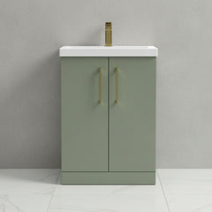 [BALARN803AH017] Bramshall Floor Standing 2 Door Vanity Basin Unit with Mid-Edge Basin, 600mm, Choice of Colour and Handle Finish - Studio Shot