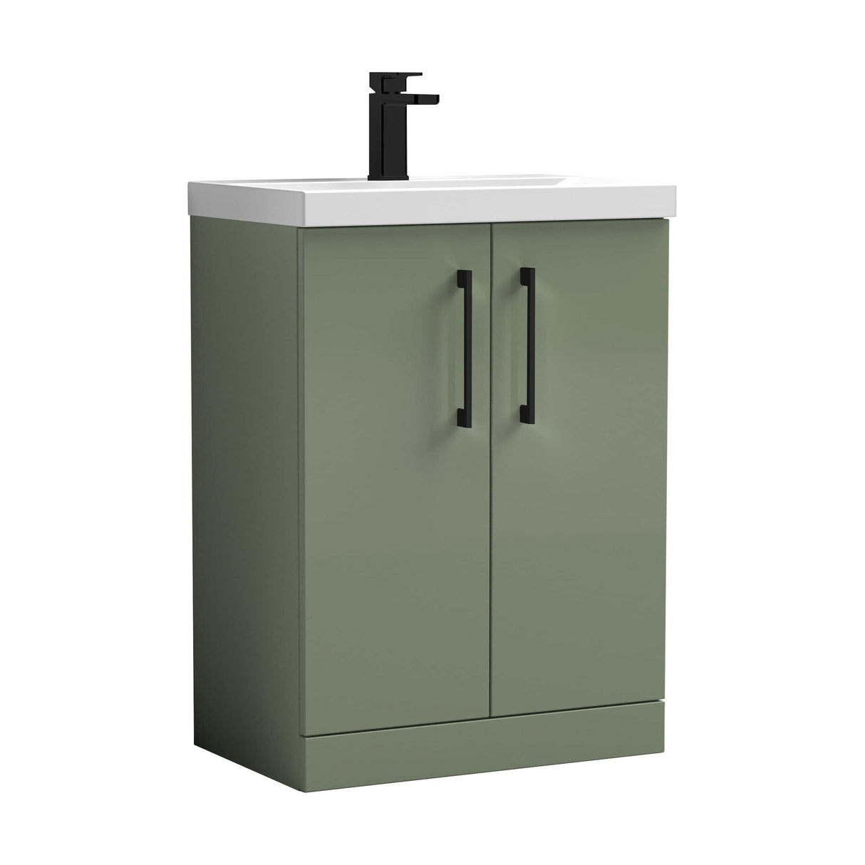 [BALARN803AH018] Bramshall Floor Standing 2-Door Vanity & Mid-Edge Basin – Choice of Colour and Handle Finish - Cutout