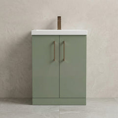 [BALARN803AH1516] Bramshall Floor Standing 2 Door Vanity Basin Unit with Mid-Edge Basin, 600mm, Choice of Colour and Handle Finish - Studio Shot