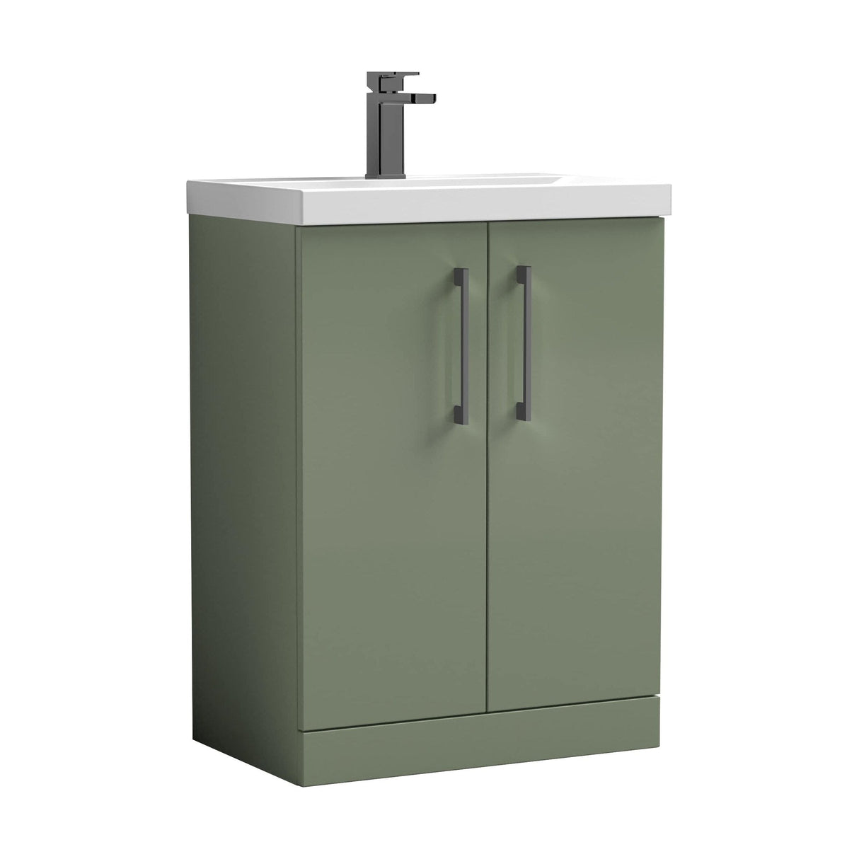 [BALARN803AH716] Bramshall Floor Standing 2-Door Vanity & Mid-Edge Basin – Choice of Colour and Handle Finish - Cutout