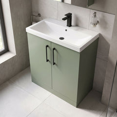 [BALARN805AH018] Bramshall Floor Standing 2 Door Vanity Basin Unit with Mid-Edge Basin, 800mm, Choice of Colour and Handle Finish - Lifestyle 2