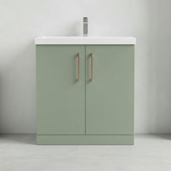 [BALARN805AH019] Bramshall Floor Standing 2 Door Vanity Basin Unit with Mid-Edge Basin, 800mm, Choice of Colour and Handle Finish - Studio Shot