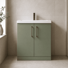 [BALARN805AH1516] Bramshall Floor Standing 2 Door Vanity Basin Unit with Mid-Edge Basin, 800mm, Choice of Colour and Handle Finish - Lifestyle 1