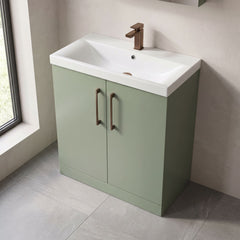 [BALARN805AH1516] Bramshall Floor Standing 2 Door Vanity Basin Unit with Mid-Edge Basin, 800mm, Choice of Colour and Handle Finish - Lifestyle 2