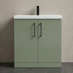 [BALARN805AH1516] Bramshall Floor Standing 2 Door Vanity Basin Unit with Mid-Edge Basin, 800mm, Choice of Colour and Handle Finish - Studio Shot