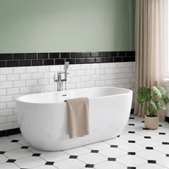 Round Freestanding Boat Bath, White, Choice of Size