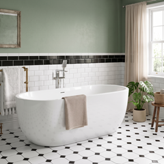 Round Freestanding Boat Bath, White, Choice of Size